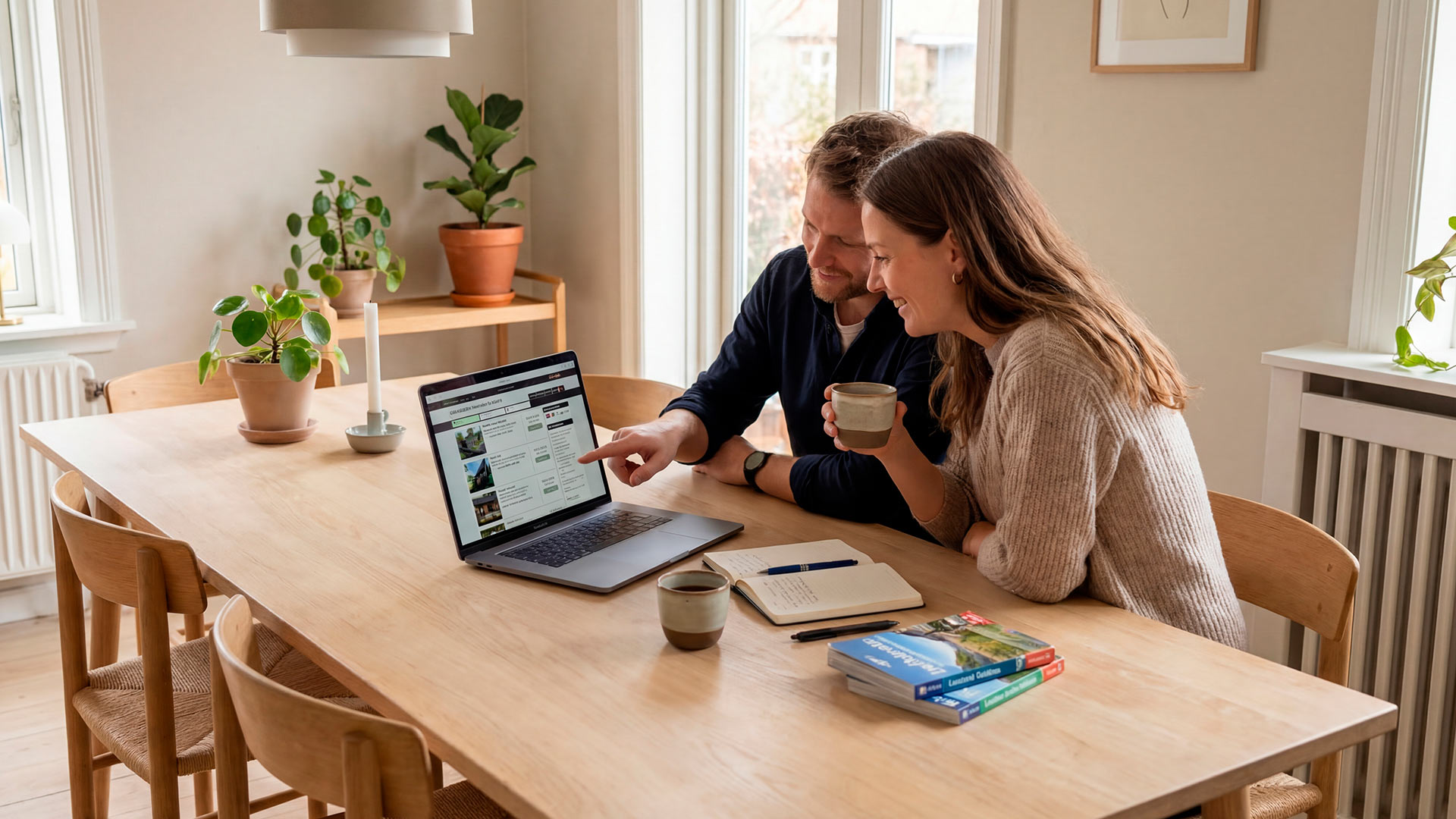 Onlinebooking via PC hvor gæst reserverer plads gennem bookingsystem fra GoCamping