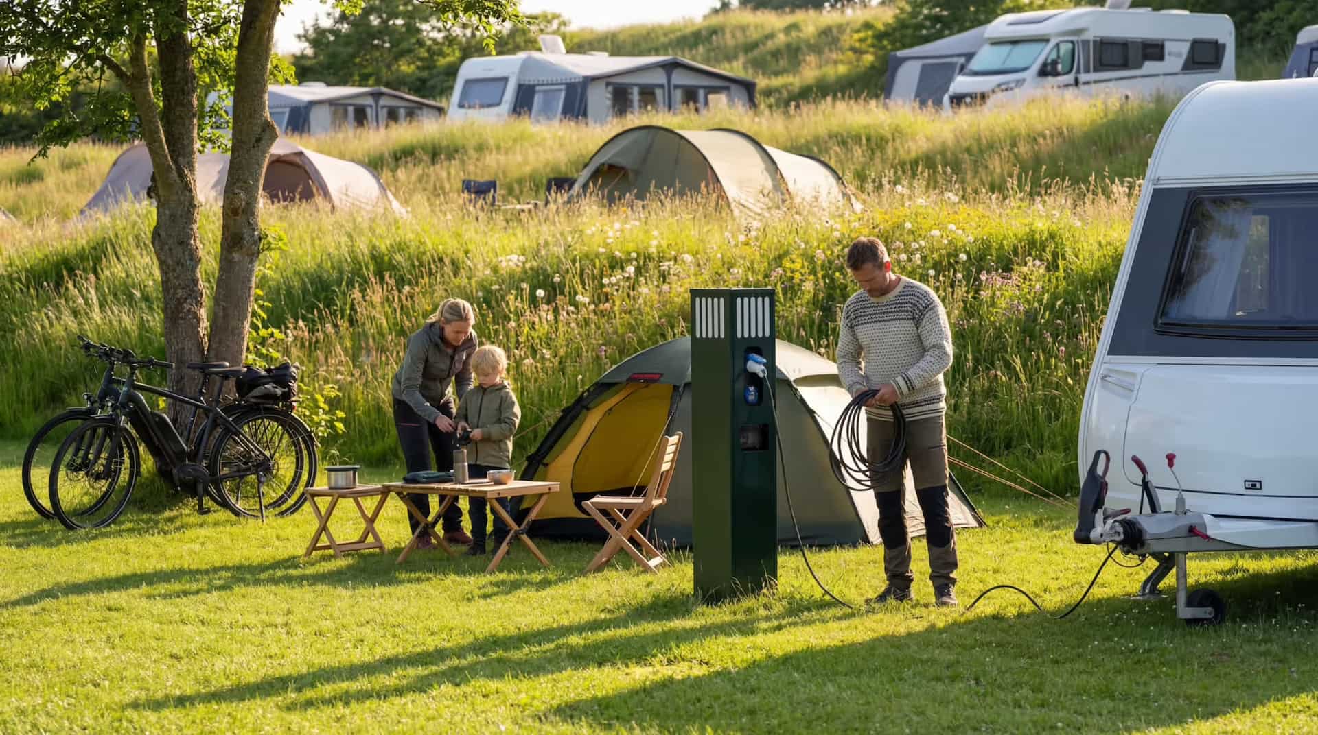 Strømstander på campingplads